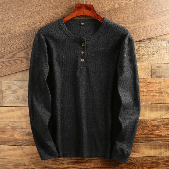 Camiseta Henley de manga larga para hombre – Bravent