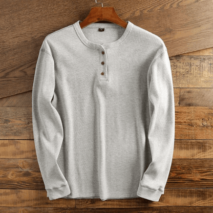 Camiseta Henley de manga larga para hombre – Bravent