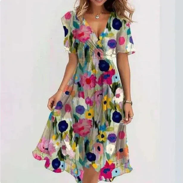 Vestido Midi de Chiffon con Caída Suelta para Damas – Aelora