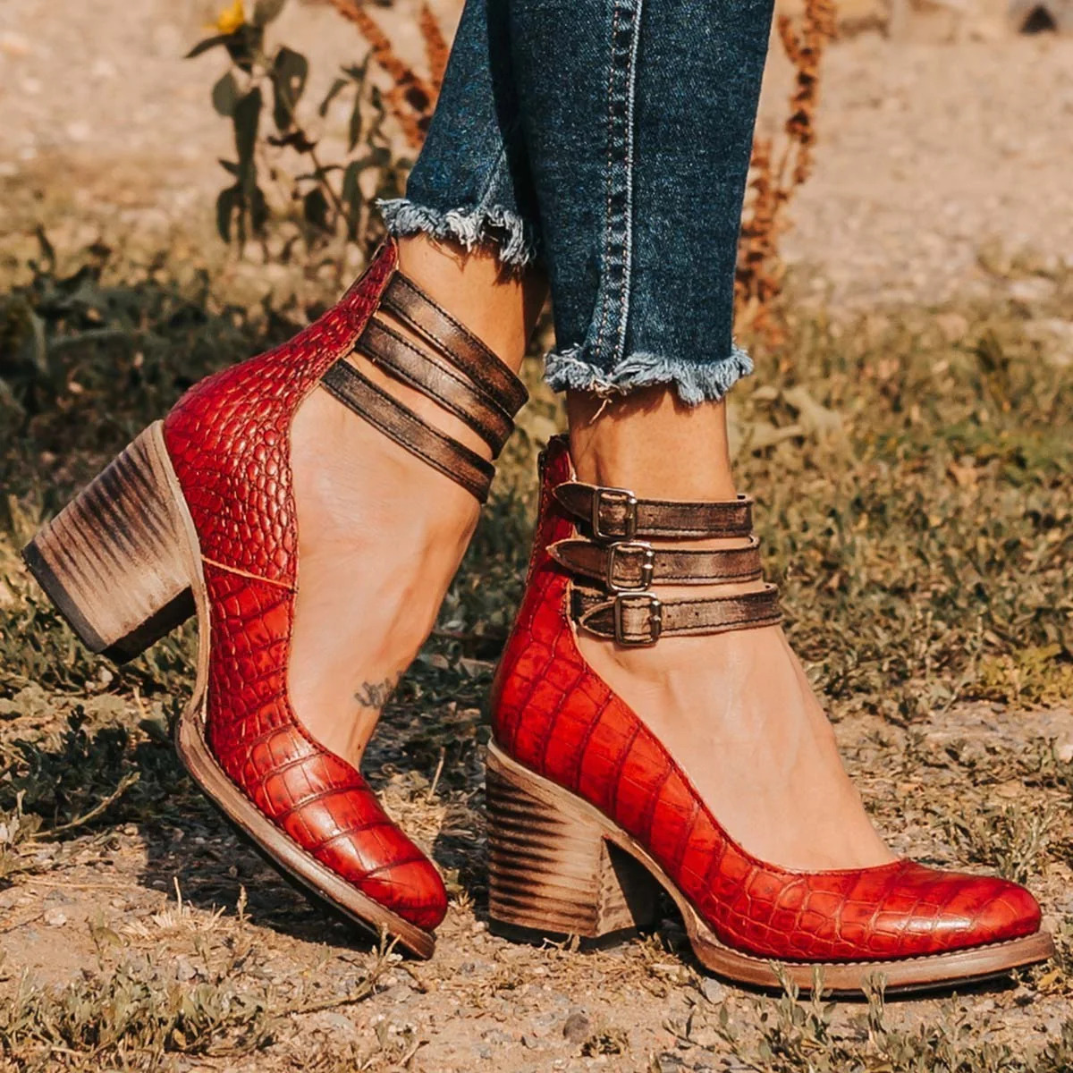 Botines vintage con tacón cubano para mujer – DESTARA