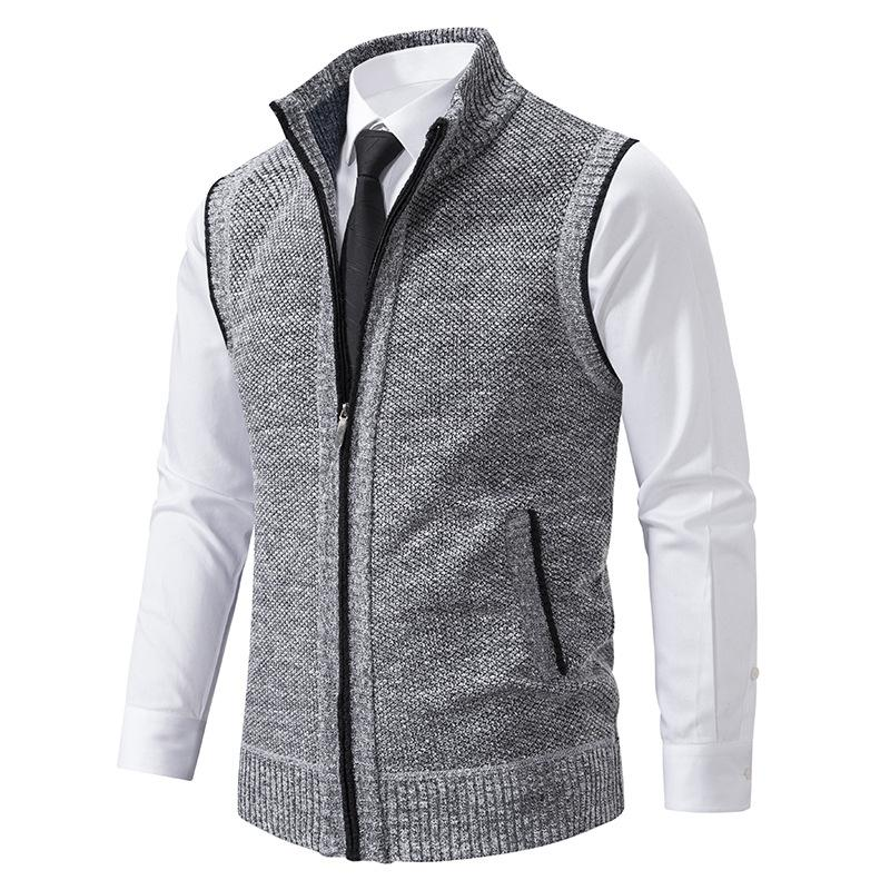 LEVAR - Cárdigan de punto con cremallera para hombre
