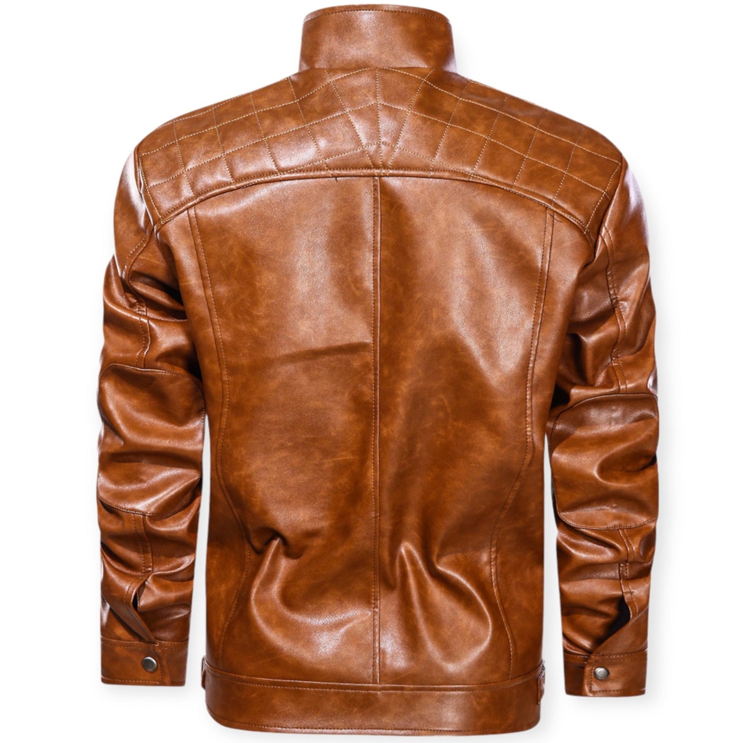 DIEGO - Chaqueta de cuero con múltiples bolsillos para hombre