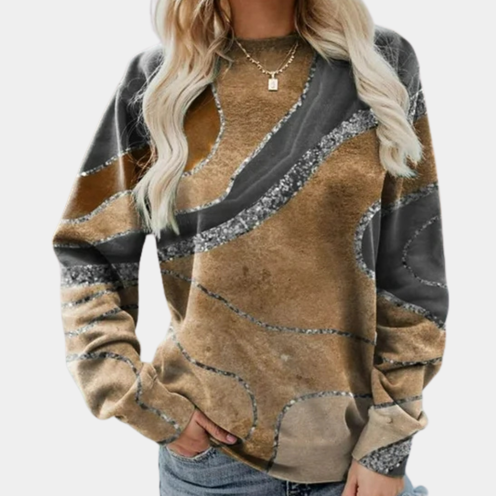NORA - Suéter para mujer con estampado abstracto