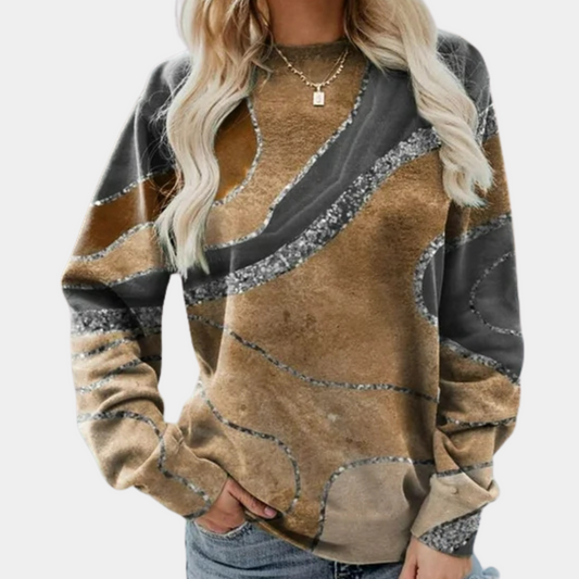 NORA - Suéter para mujer con estampado abstracto