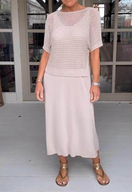 Conjunto de vestido con blusa ligera para mujer, estilo casual y moderno – ELIORA