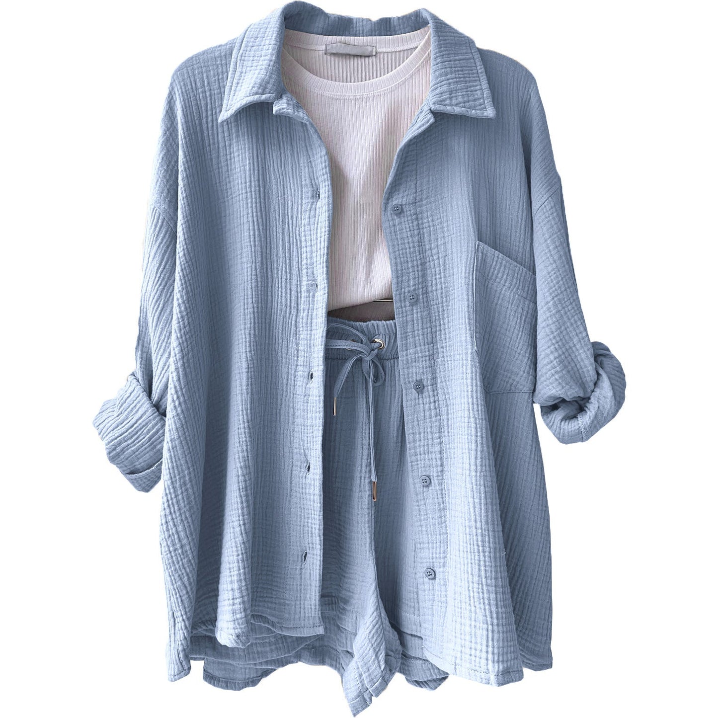 Conjunto casual de dos piezas para mujer con top y pantalón – FÉIA