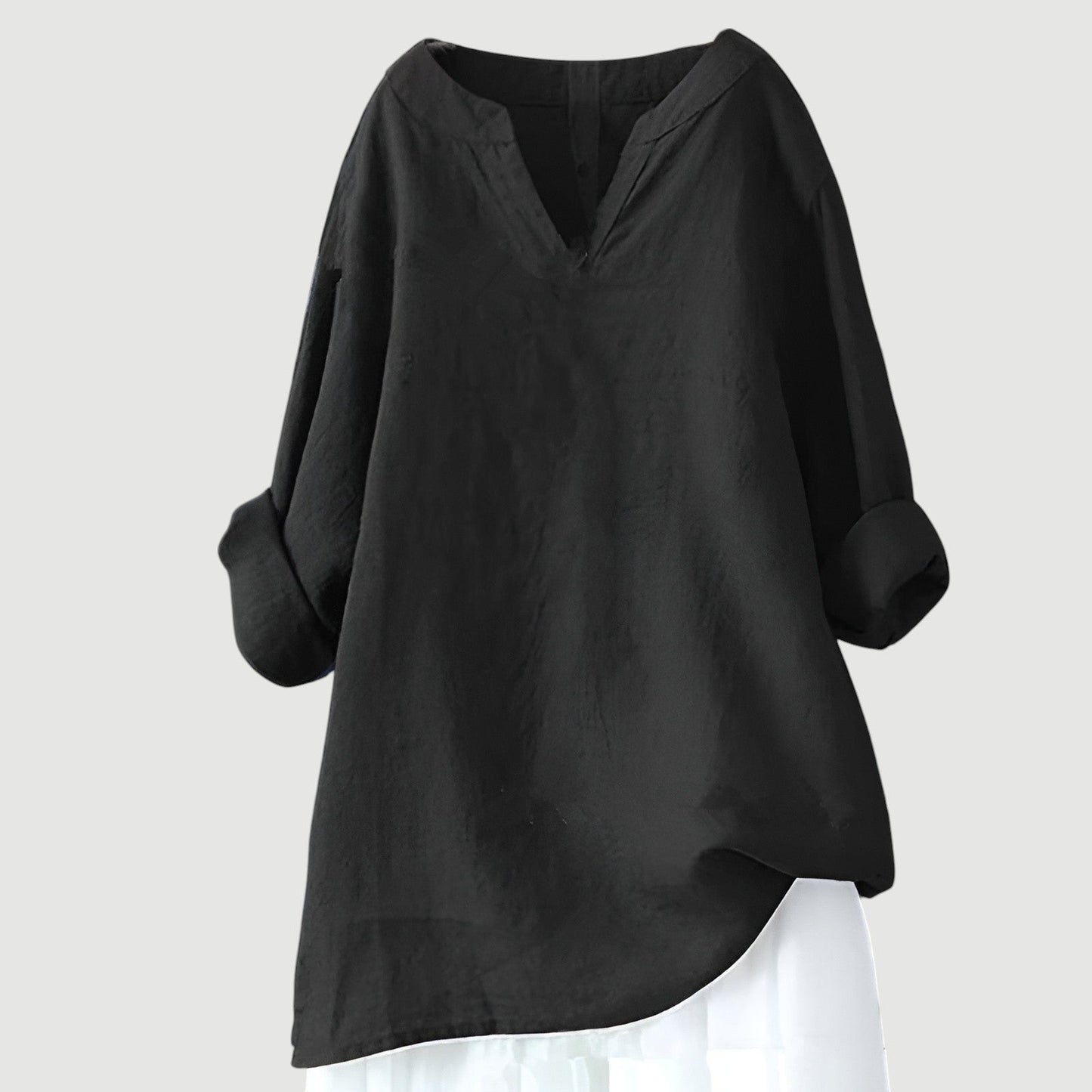Túnica de mujer con escote en V y corte holgado – FAUSTINA