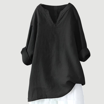Túnica de mujer con escote en V y corte holgado – FAUSTINA