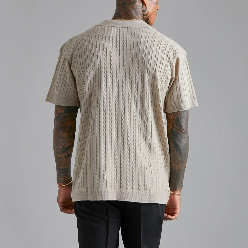 Polo de punto para hombre con botones y textura suave – LINOVAR