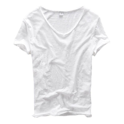 Camiseta de hombre con escote en V y acabado desenfadado – LEONVÍN