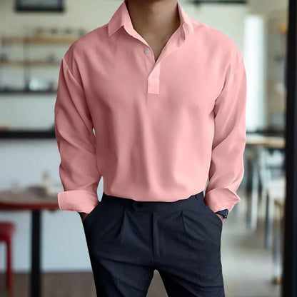 NÉSTOR – Camisa de hombre con cuello clásico y mangas largas