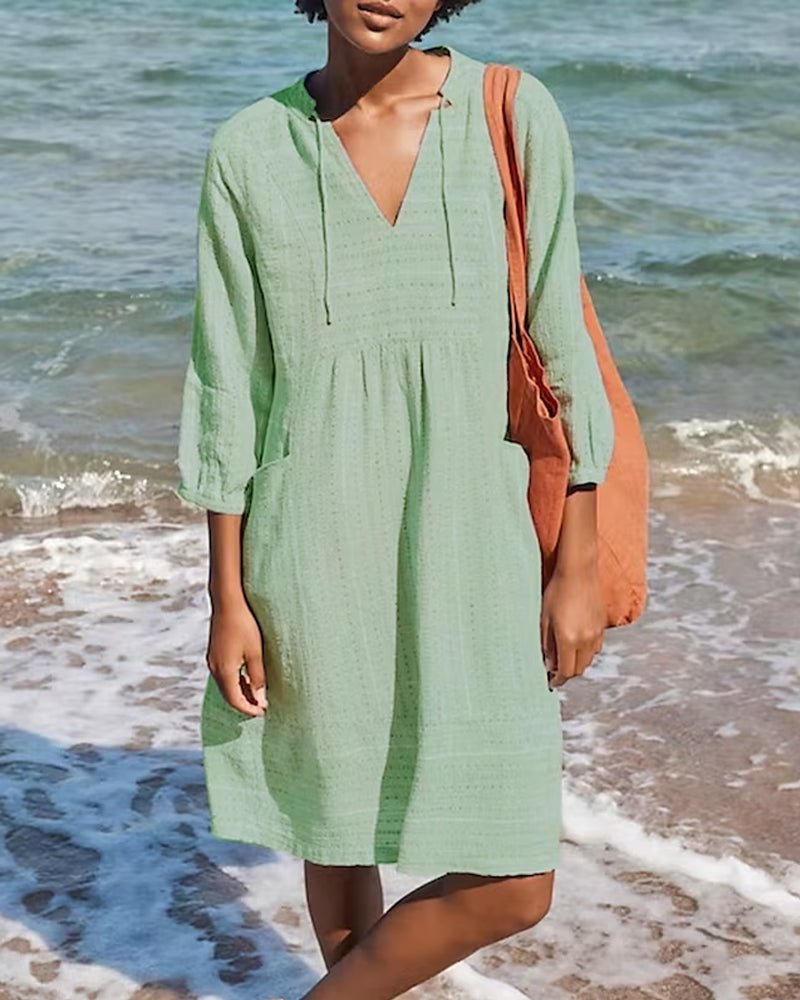 Vestido de Verano Ligero con Escote en V para Mujeres – ADARA