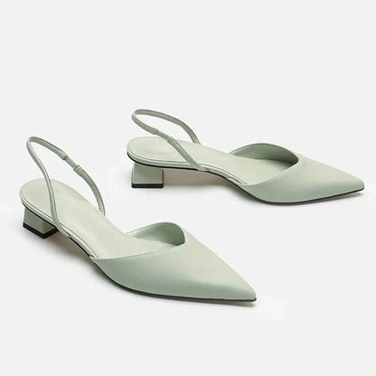 Zapatos de tacón fino con diseño slingback y punta afilada – LORENA