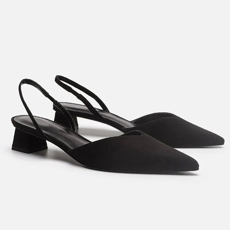 Zapatos de tacón fino con diseño slingback y punta afilada – LORENA