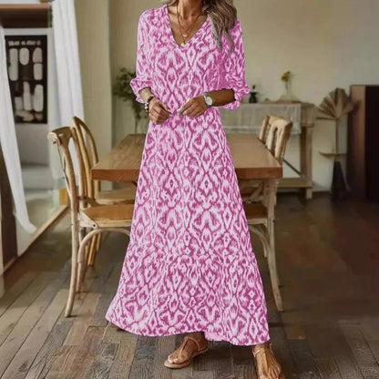 Vestido de verano con escote en V y mangas medias para mujer – LINA