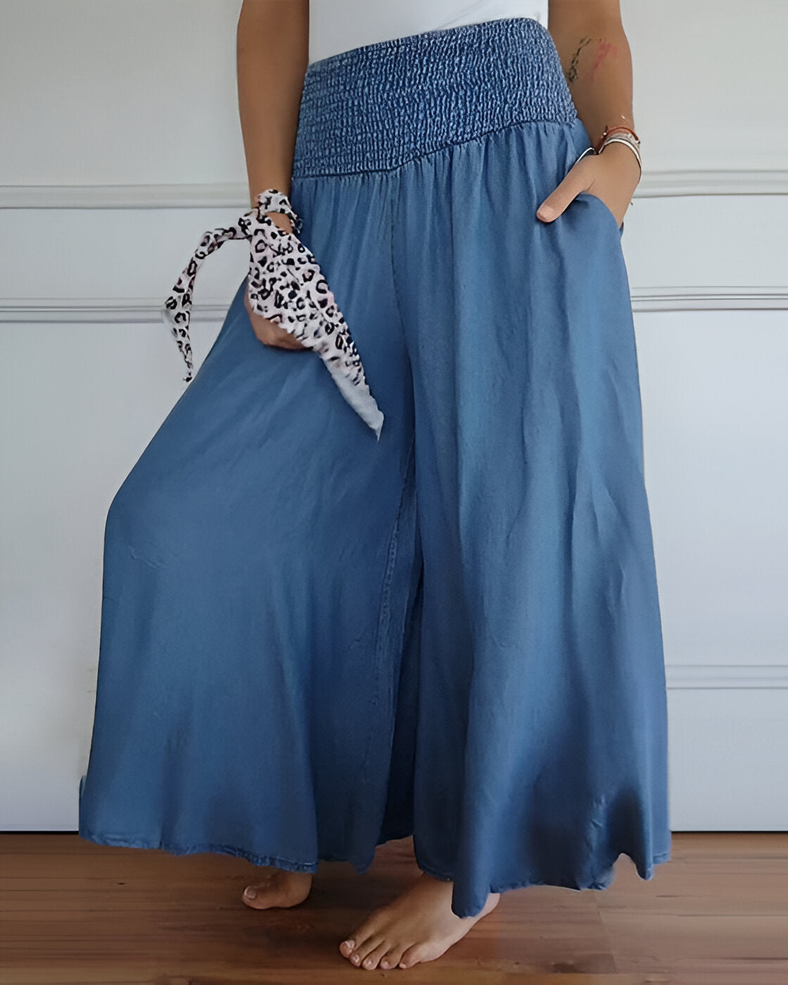 Pantalón lounge de pierna ancha con cintura alta – MAHIRA