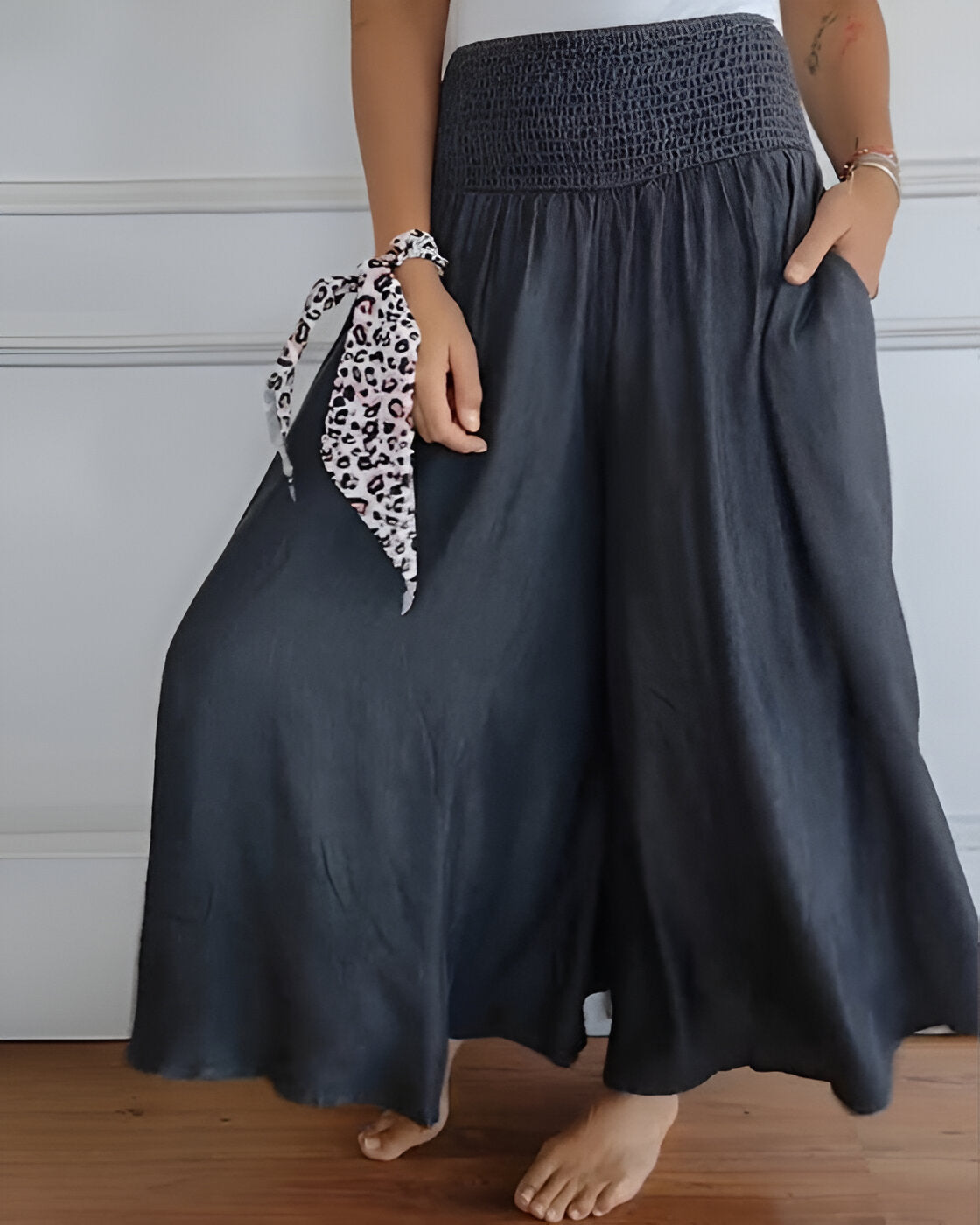 Pantalón lounge de pierna ancha con cintura alta – MAHIRA