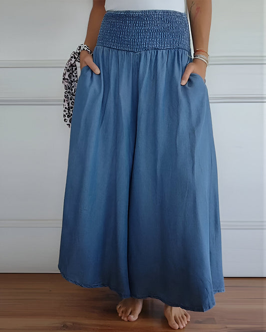 Pantalón lounge de pierna ancha con cintura alta – MAHIRA