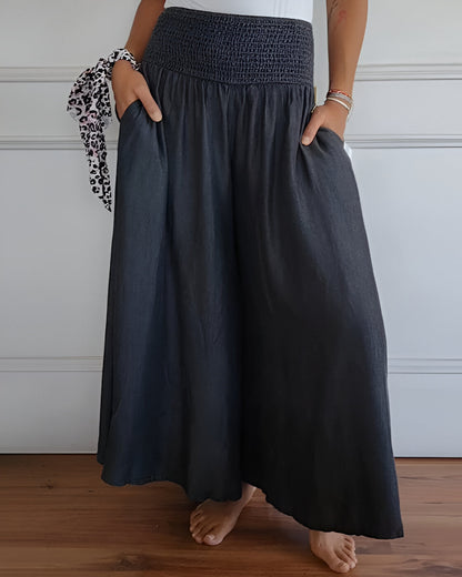 Pantalón lounge de pierna ancha con cintura alta – MAHIRA