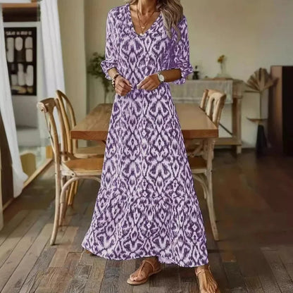 Vestido de verano con escote en V y mangas medias para mujer – LINA