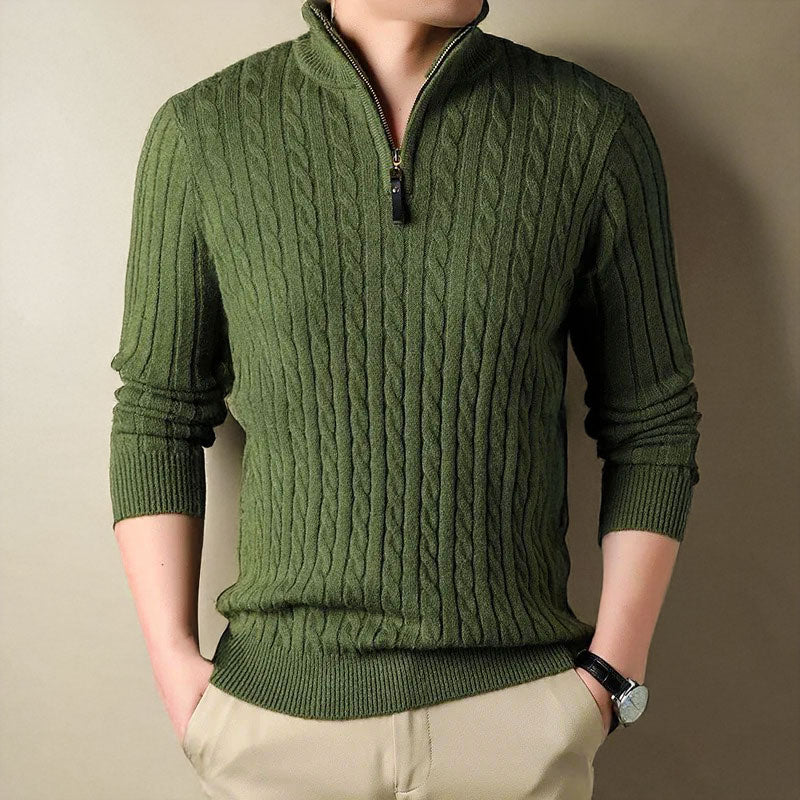Jersey de punto trenzado para hombre con estilo clásico – ROWAN