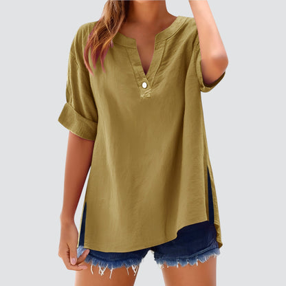 Túnica holgada de mujer con escote en V – MIRETTE