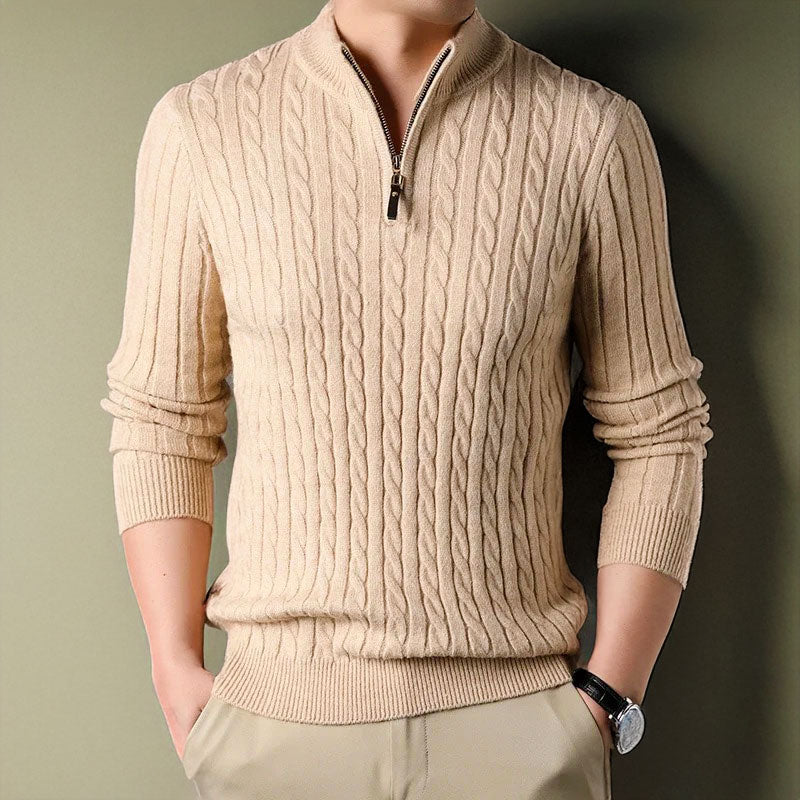 Jersey de punto trenzado para hombre con estilo clásico – ROWAN