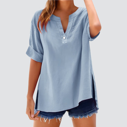 Túnica holgada de mujer con escote en V – MIRETTE