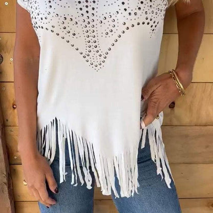 Top corto con flecos y estilo bohemio chic – TESSA