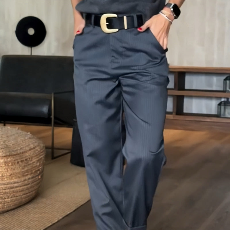 Pantalón de vestir con cintura alta y corte recto – MELVINA