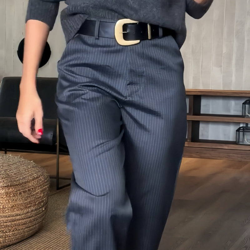 Pantalón de vestir con cintura alta y corte recto – MELVINA