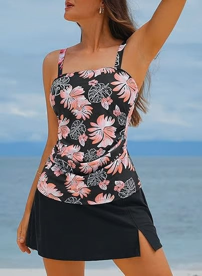 Conjunto veraniego de dos piezas con estampado floral para mujer – CECILYN