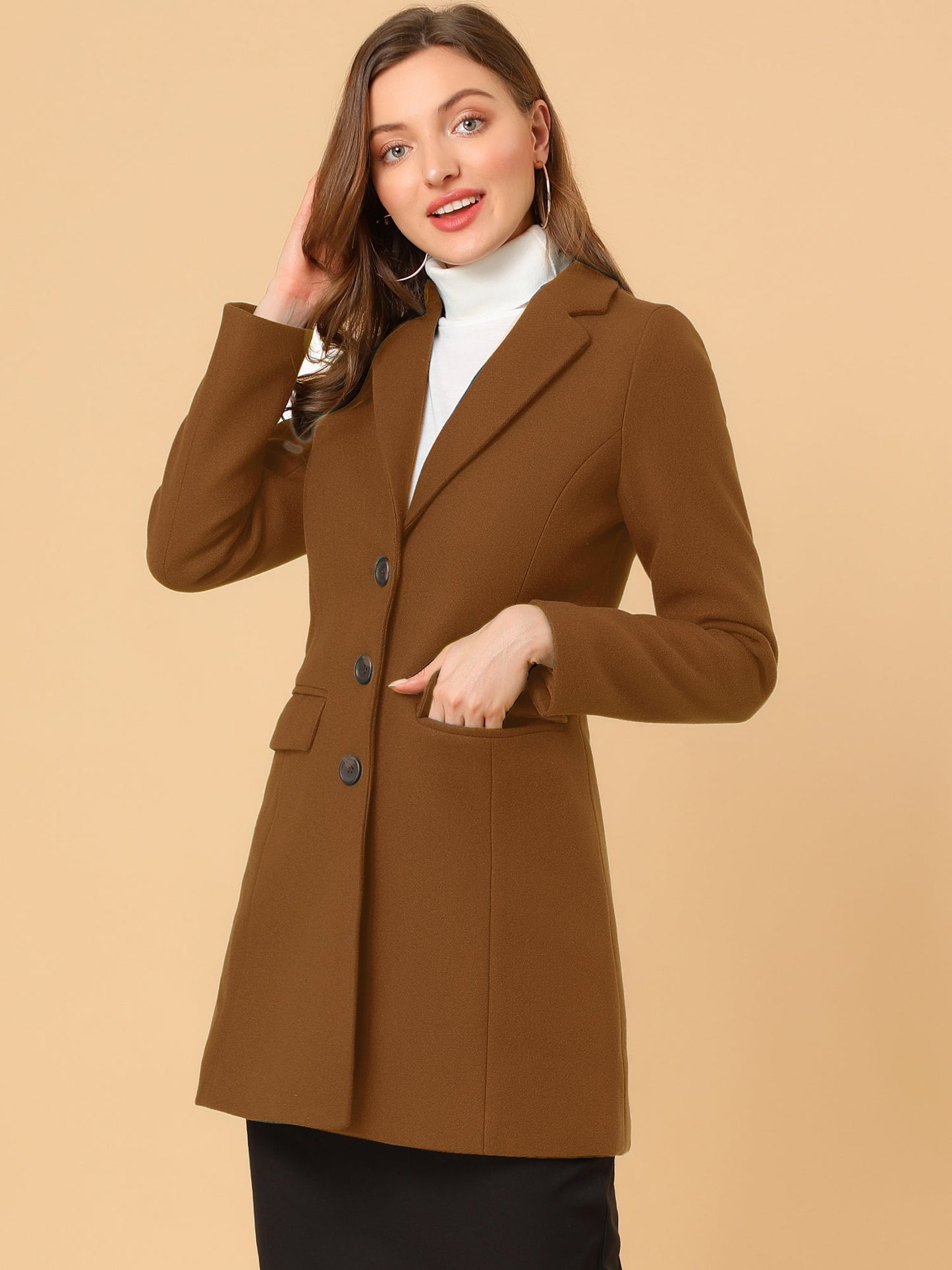 Abrigo de invierno para mujer con solapa clásica – LIVARA