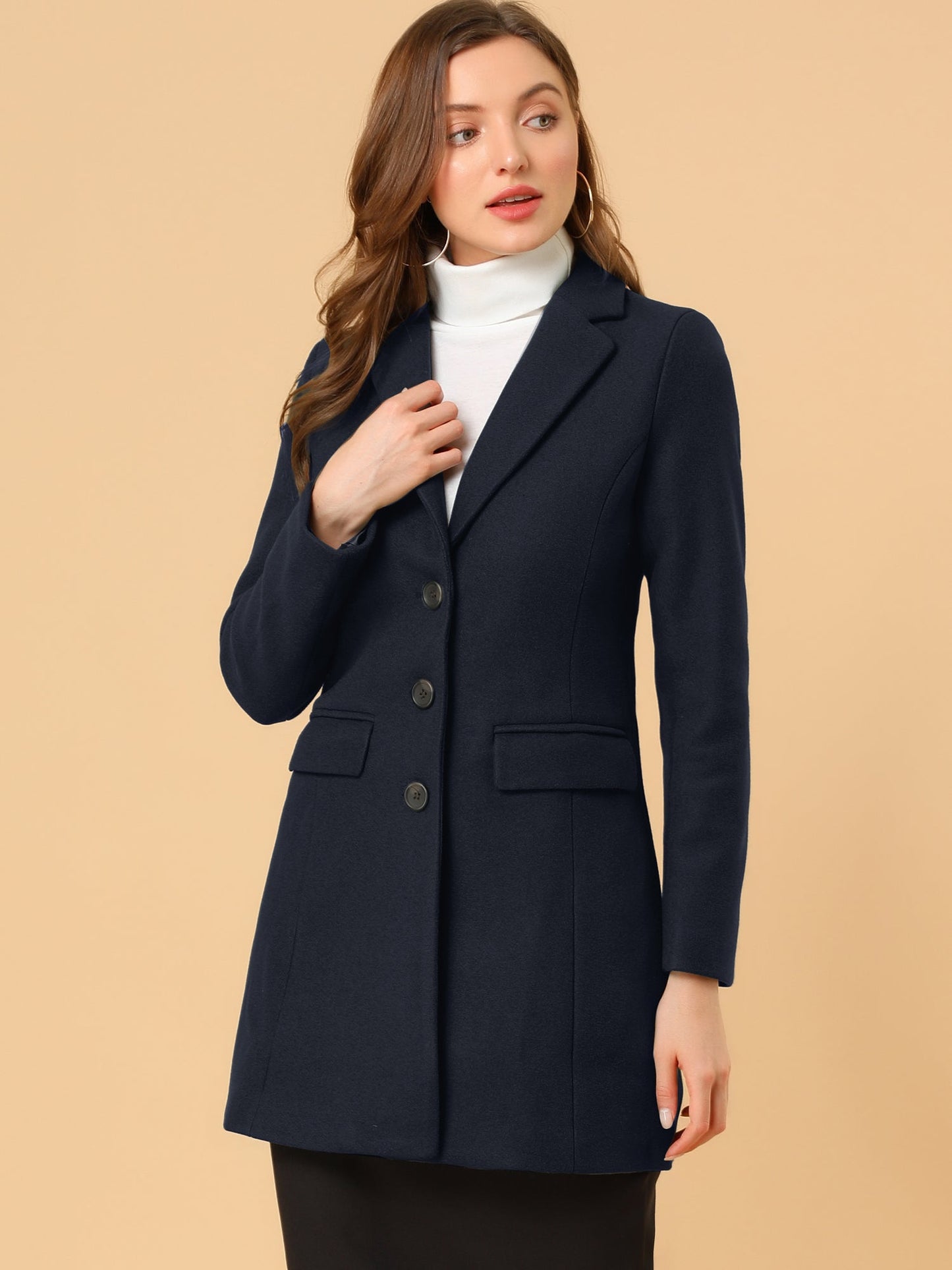 Abrigo de invierno para mujer con solapa clásica – LIVARA