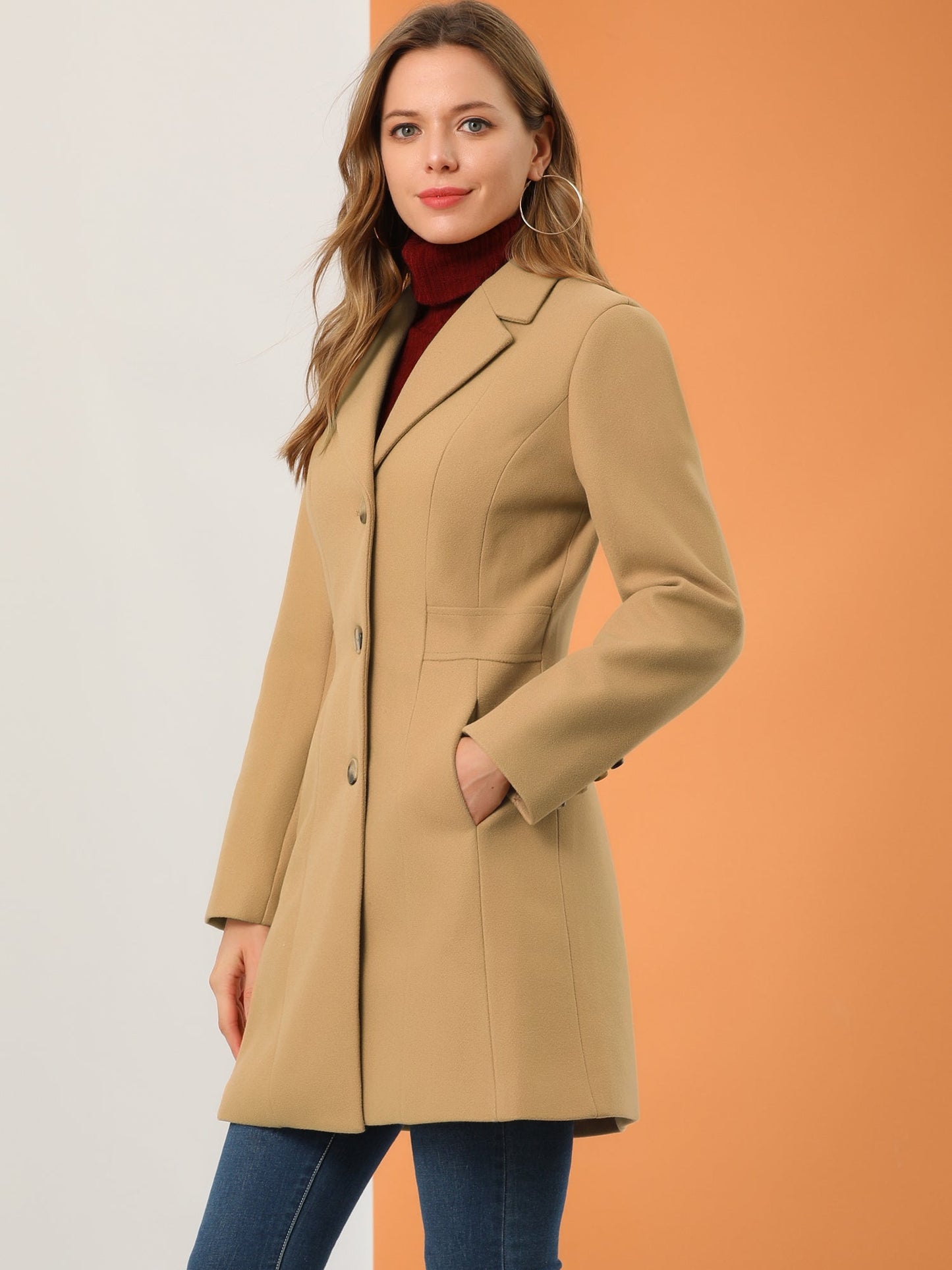 Abrigo largo de invierno para mujer con cierre de botones – ISABELÉA