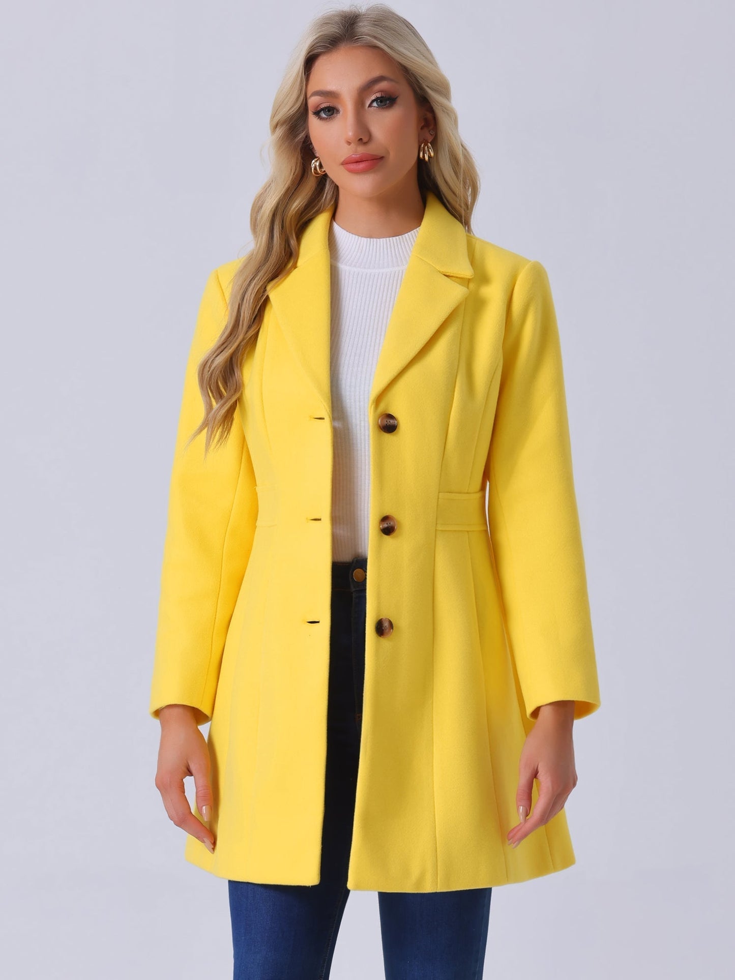 Abrigo largo de invierno para mujer con cierre de botones – ISABELÉA