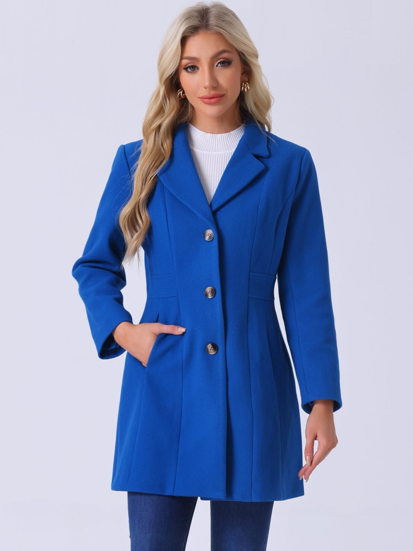 Abrigo largo de invierno para mujer con cierre de botones – ISABELÉA
