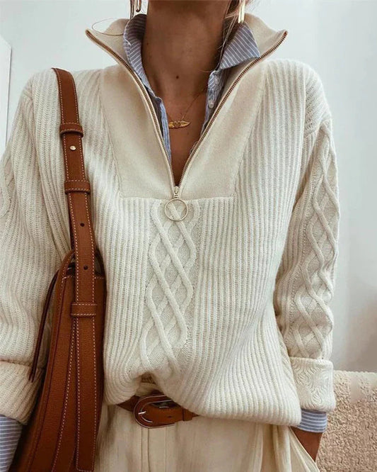 GIULIA - Jersey de cuello alto con cremallera para mujer